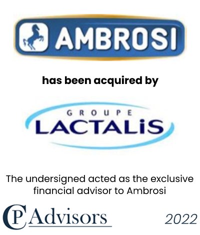 CP Advisors advised the shareholders of Gruppo Ambrosi, a leading manufacturer and distributor of Parmigiano Reggiano and Grana Padano, on the sale to Lactalis.