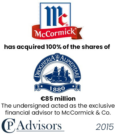 CP Advisors advised McCormick on the acquisition of Drogheria e Alimentari for Eur. 85 million