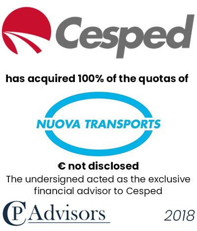 CP Advisors advised Cesped Group on the acquisition of Nuova Transports S.p.A.