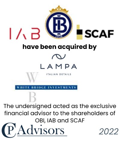 CP Advisors advised the shareholders of GLB Holding, owner of OBI, IAB and SCAF, leading players in the engineering and production of accessories for the fashion and luxury sectors, on the sale to Lampa